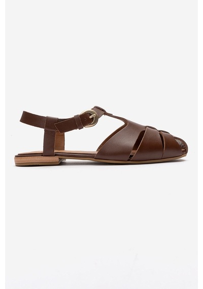 Luvi Shoes Jandor Kahverengi Hakiki Deri Kadın Sandalet