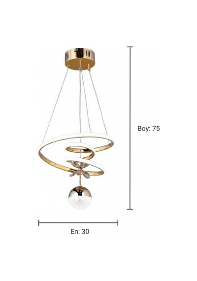 Kaos Küçük Modern Ledli Avize 3 Renk Power Ledli Gold Kaplama Kumandalı Çoçuk Odası Yatak Odası Mutfak