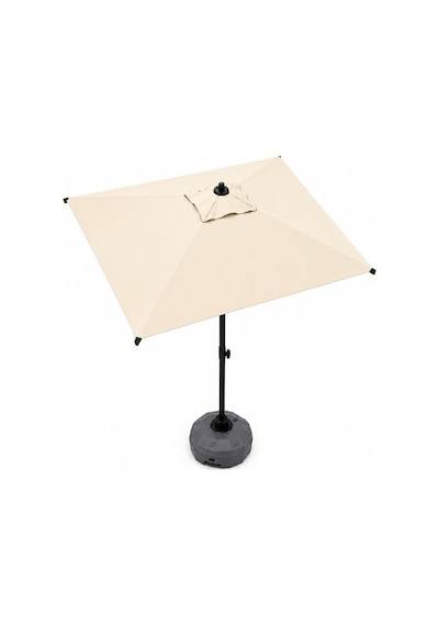 Alubrella Krem Güneş Şemsiyesi Kare, 210/210 8 Telli, Su Geçirmez Kumaş, Bidonlu Bej