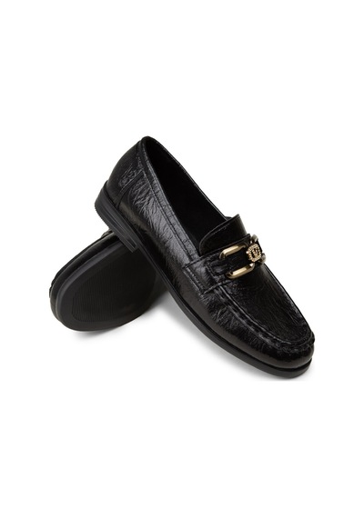 Deery Kadın Siyah Toka Detaylı Loafer Ayakkabı - K0040zsyhc01