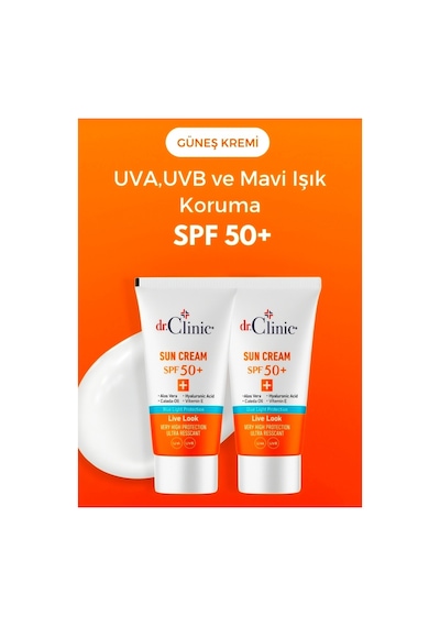 Dr.clinic Spf 50+ Güneş Koruyucu Krem 50 Ml - 2 Adet