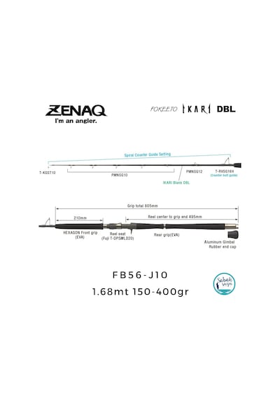 Zenaq Fokeeto Dbl Fb56-j10 İkari 1.68mt 150-400gr 1p Tetikli Jigging Kamış Standart
