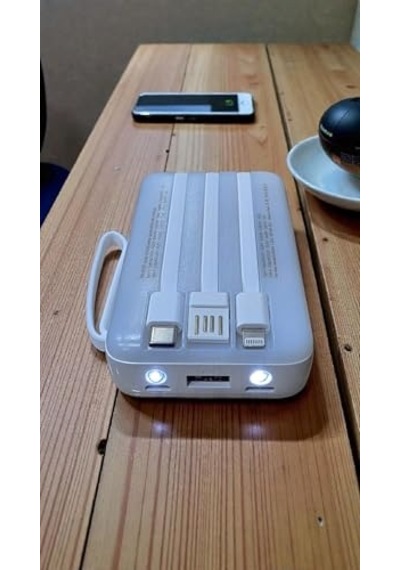 H28 10000 Mah Power Bank Pd 20w Ve Usb 22.5w Fast Hızlı Şarj Dahili Type C Ve Lightning Kablolu Dünya Standartları