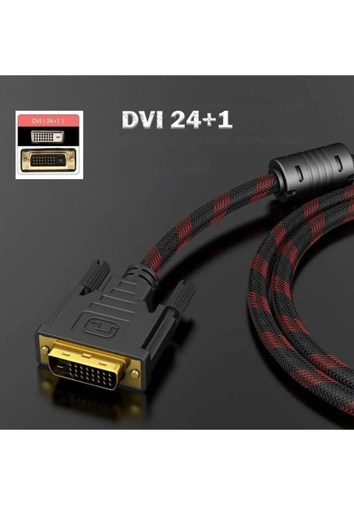 Dvı 24+1erkek Erkek Örgülü Kablo Dvi D 1080p Görüntü Kablosu 5m 5 Metre