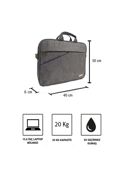 Vegmann Av6900 Gri  15.6 Inç Uyumlu Laptop Evrak Çantası Gri