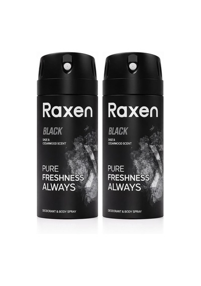 Erkek Deodorant Spreyi - Black Serisi - 150ml - Etkili Ter Kokusu Önleyici - Alüminyumsuz Ve Leke Bırakmayan Formül - Gün Boyu Ferahlık Veren Erkek Vücut Spreyi 2 Paketi