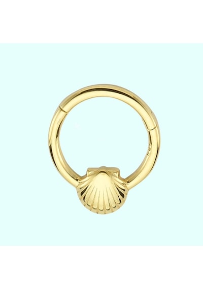 Altın Halka Piercing Istiridye 14 Ayar Altın