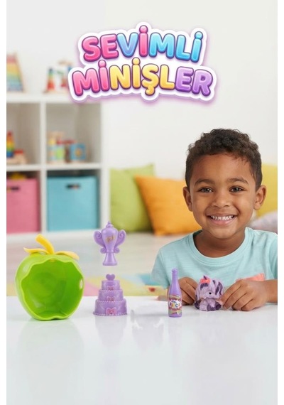 Sevimli Minişler Kaleme Takılabilir Köpek Figürlü Işıklı Elma Yuvalı Eğlenceli Pet Shop Oyun Seti