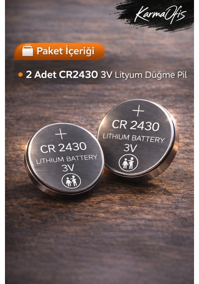 Cr2430 3v Lityum Düğme Pil 2 Li Paket Araç Kumandası, Sensör, Tartı Ve Elektronik Cihaz Pili
