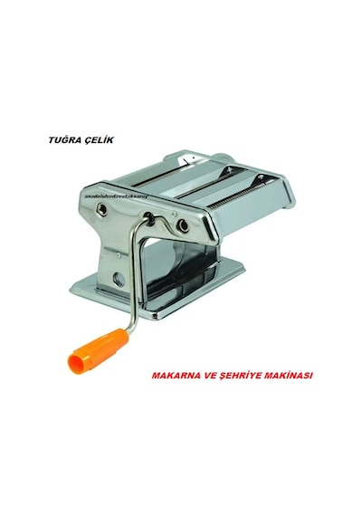 Tuğra Çelik Erişte Çekme Makinası 3 Farklı Çeşit Erişte Makarna Makinası 180mm Krom