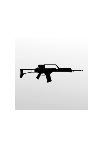 Folyo Sticker Rıfle 7.62 Mm 30cm Uzunluk Siyah
