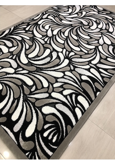 Kaşmir Halı Jade 146X233 Z 012-02 Gri Siyah Beyaz 4 M2 Halı !