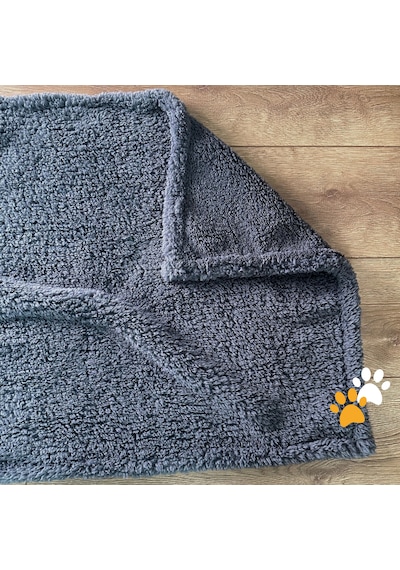 Beylini Peluş Kedi Köpek Battaniyesi Yıkanabilir 60 X 80 Cm Gri