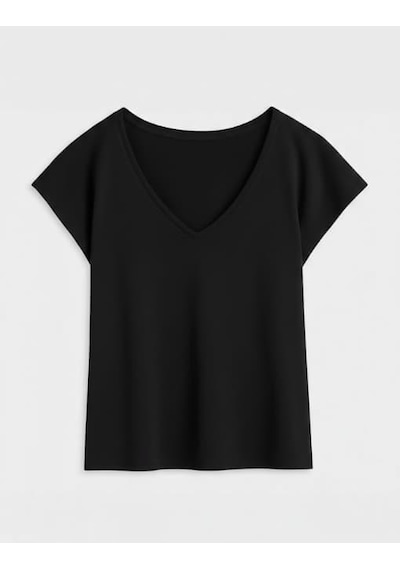 Markapia Kadın V Yaka Kısa Kollu İnce Esnek T-shirt Çok Renkli Xs M S