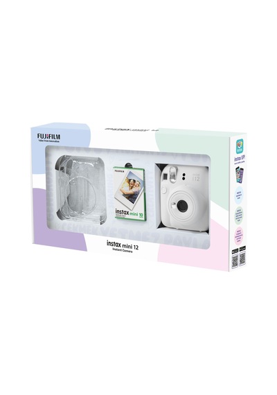 Fujifilm Instax Mini 12 Fotoğraf Makinesi + 10'lu Film + Pleksi Kılıf  Beyaz