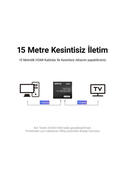 Dm Chb078 4k 30hz 1 Giriş 2 Çıkış Hdmı Splitter Çoklayıcı