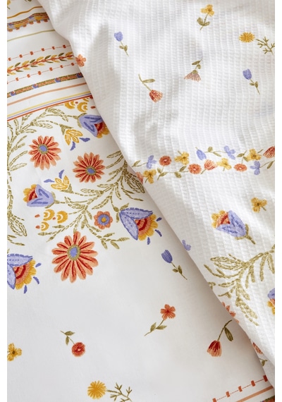 Karaca Home Clarice %100 Pamuk Çift Kişilik Nevresim Pike Takımı Multicolor 200.22.11.0340 Çok Renkli
