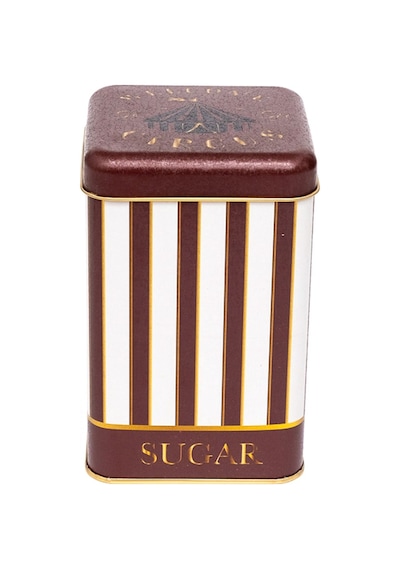 Circus Cream Sugar Desenli Kare Metal Saklama Kabı 10.5 x 10.5 x 16 CM 1.7 L Çok Renkli
