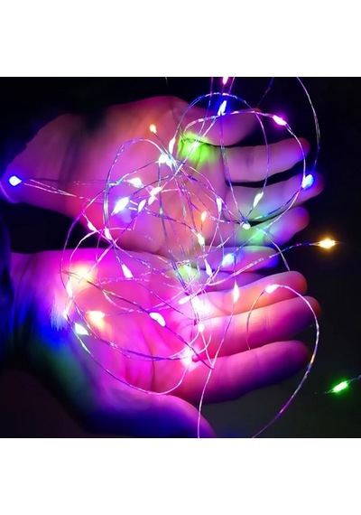 48 Adet Yüksek Kalite 1.5 Metre Pilli Renkli Led Işık Hızlı Yavaş Sabit Pil Dahil Renkli Peri Led