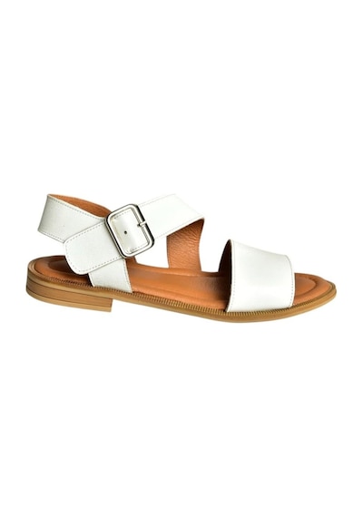 Fox Shoes U944150303 Beyaz Kalın Bantlı Hakiki Deri Kadın Sandalet Beyaz-hakiki Deri