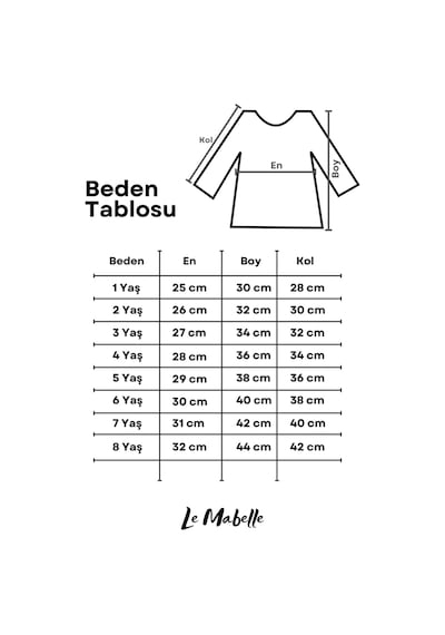 Le Mabelle Ekru Kalp Nakışlı Fitilli Uzun Kollu Kız Çocuk Tişört Ekru
