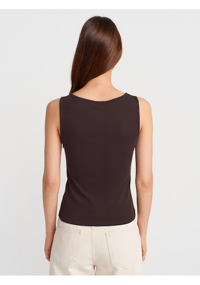 Dilvin 31764 Fermuar Detaylı Top-koyu Kahve