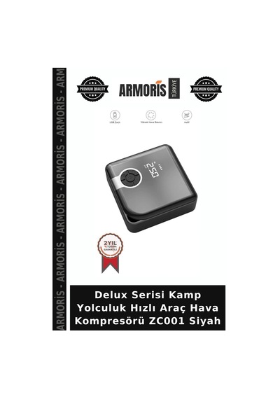 Delux Serisi Kamp Yolculuk Hızlı Araç Hava Kompresörü Zc001 Siyah