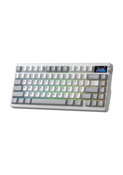 Aula Nova75 Mekanik Rgb Klavye Tkl Star Vector Switch Tri Mode Kablosuz Makrolu Hot Swap Gaming Oyuncu Klavyesi Gri