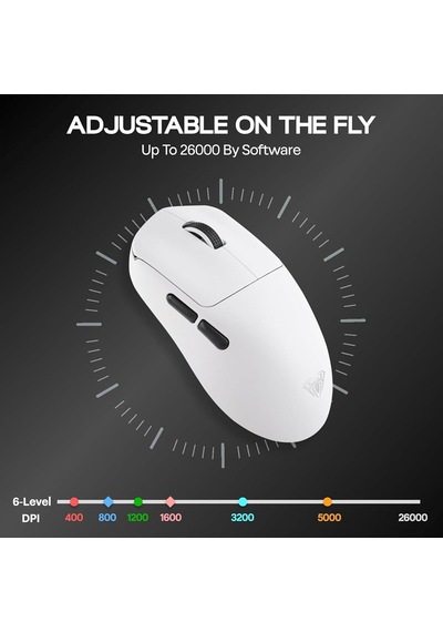 Sc800 Lightweight Paw3395 Sensor 26000 Dpı 8000hz Kablolu Ve Kablosuz Gaming Oyuncu Mouse Beyaz Genel