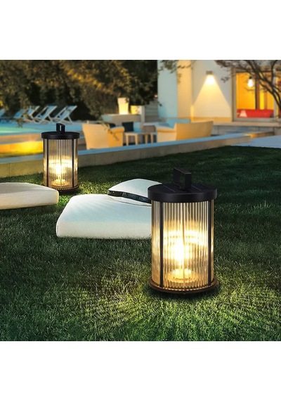 Forlife 60 Watt Modern Cam Tasarımlı Solar Alüminyum Bollard Aydınlatma Armatürü