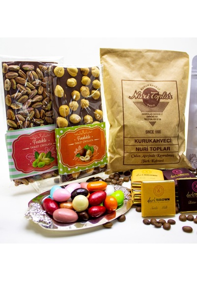 Dark Brown Tadım Çikolata ve Kahve Paketi 4'lü Tanışma Seti 700 G
