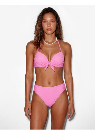Koton Kalp Yaka Fiyonk Detaylı Push-up Bikini Üstü Pembe 6sak10004mm Gül