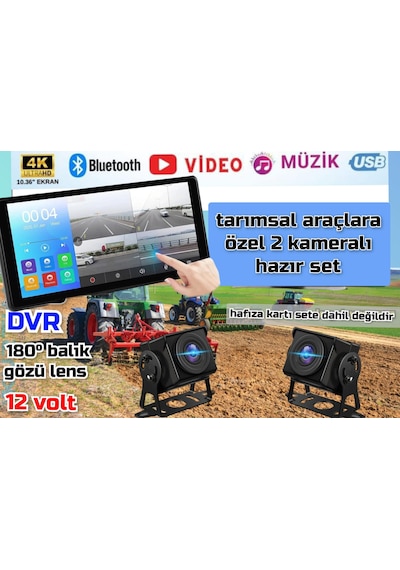 Dokunmatik Dvr 4k 1080p Video Müzik 2 Adet Ahd 180 Derece Kamera