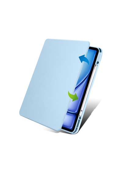 Apple Uyumlu iPad Air 11inç M2 2024 Kılıf Termik Kalem Bölmeli Dönebilen Standlı Kılıf Air 4./5.nesil