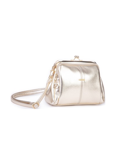 Nas Bag Burslu Klipsli Vintage Omuz Ve Çapraz Çanta 23x20 Cm Ebatlarındadır Gold Altın