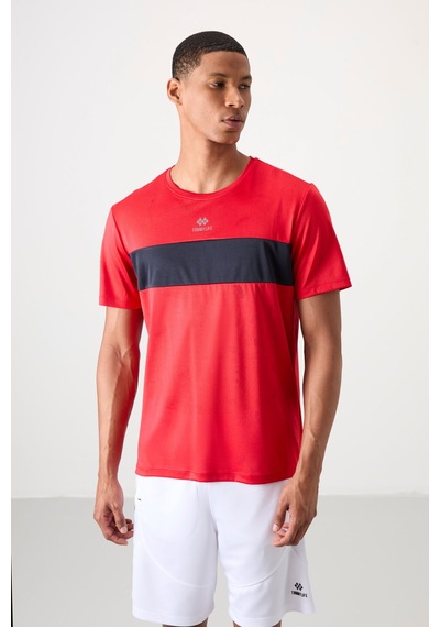Tommy Life Kırmızı Polyester Nefes Alan Jakarlı İnce Esnek Standart Fit Erkek Performans T-shirt - 88398 Kirmizi