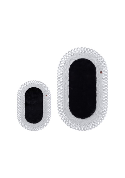 Banyo Paspası Takımı 60x100+40x60 Cm Dış Trikot Siyah & Gümüş