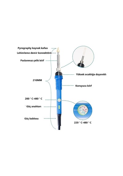 Wellhise Wh-947s+ 60watt Isı Ayarlı Kalem Havya