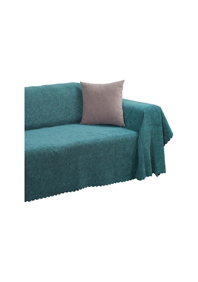 Premium Koltuk Örtüsü 175x350 Xlarge Gramajlı Jakarlı Şönil Turkuaz Kanepe Örtüsü Kaymaz Çok Renkli