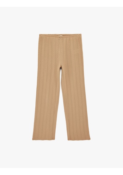 Koton Pamuklu Slim Fit Beli Bağcıklı Pijama Altı Vizon 6slk40065mk Vizon