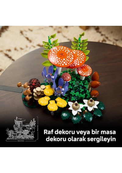 LEGO® Botanicals Orman Mantarları 11505 - Yetişkinler için Çeşitli Mantarlar İçeren Dekoratif Model Yapım Seti (806 Parça)