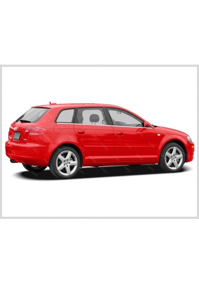 Audi A3 8P Krom Cam Çıtası 6 Prç Paslanmaz Çelik 2003-2013 Arası