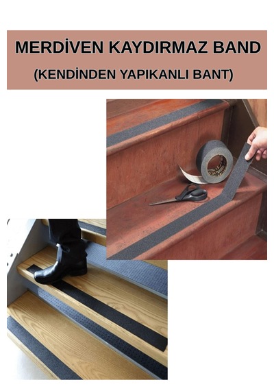 50mm En X 15 Metre Uzunluk - Kaydırmaz Zemin Merdiven Bant -5cm Genişlik