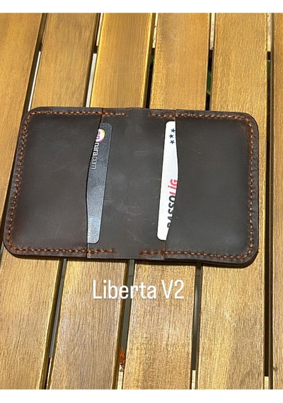 Parla Leather Liberta V2 El Yapımı Hakiki Deri Kart Cüzdan Taba