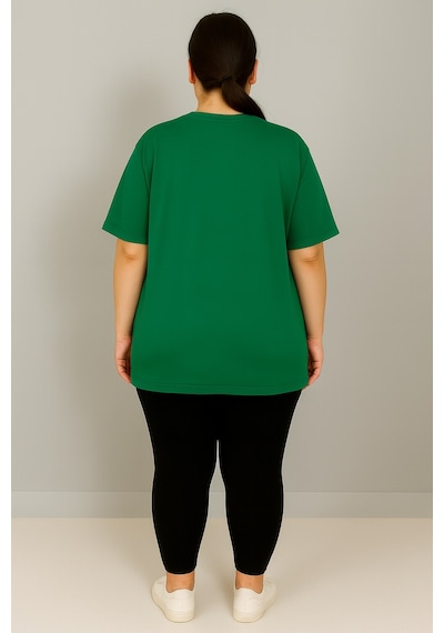 Koza Butik Kadın Büyük Beden Kısa Kollu Bisiklet Yaka Basic Oversize T-shirt 1977-25 Siyah Koza Butik Kadın Büyük Beden Kısa Kollu Bisiklet Yaka Basic Oversize T-shirt 1977-25 Siyah