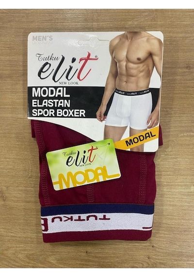 Tutku Elit Erkek Modal Boxer / 6 Adet Bordo