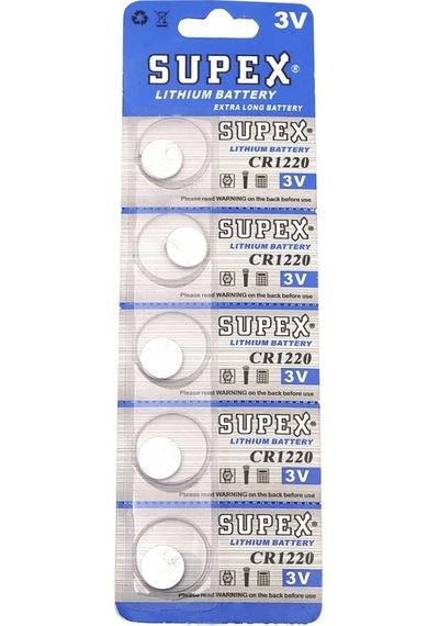 Supex Cr1220 3v Lityum Düğme Pil - 5'li Kart