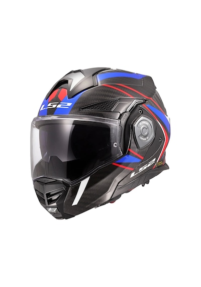 Ls2 Advant X Karbon Future II Karbon Modüler Kask Mavi - Kırmızı - Siyah