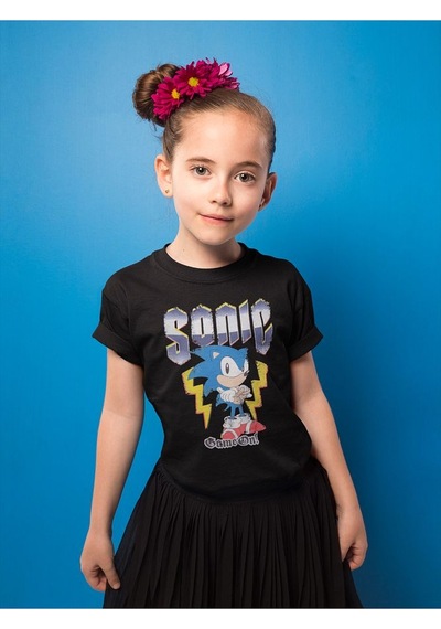 Sevbano Unisex Süper Sonic Şimşek Baskılı Çizgi Film Çocuk Tişört 1-12 Y Siyah