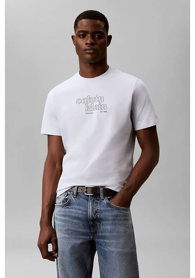 Calvin Klein Jeans Erkek Tişört Lv04rg807g Bright White